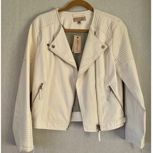 Philosophy white leather jacket